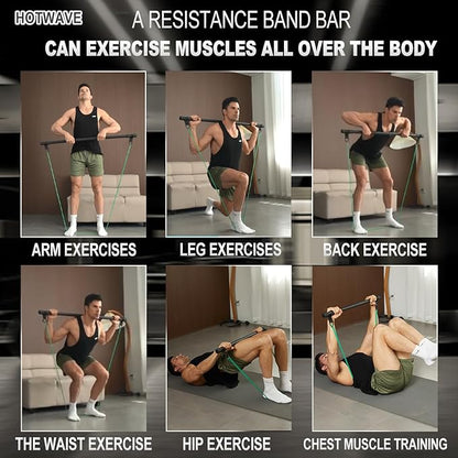 HOTWAVE Resistance Band Bar 33"/45",Full Body