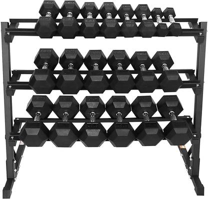 Premium Rubber Coated Hex Dumbbell Weight Set, Multiple Packages