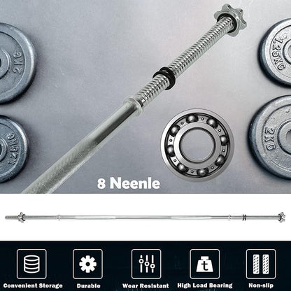 Threaded Chrome Barbell Bar 1-2 Inch Barbell Diameter
