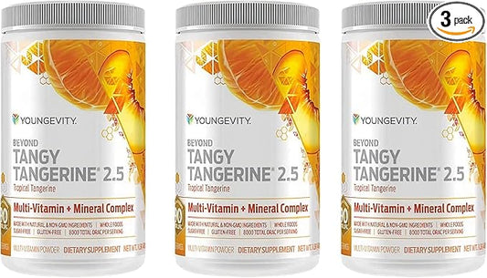 Youngevity Beyond Tangy Tangerine 2.5 Tropical Tangerine Ultimate Multi-Vitamin & Mineral Complex - Made With Natural & Whole Foods | 8,000 ORAC (3)