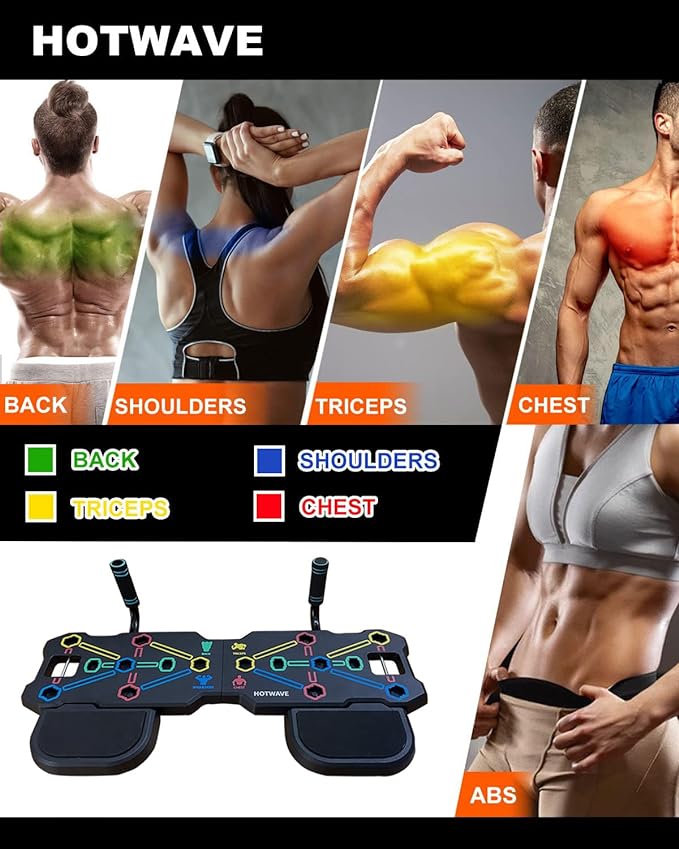 HOTWAVE Portable Workout Equipment with 20 Gym Accessories.Push