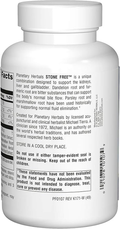 Planetary Herbals Stone Free 820 mg Herbal Support for Kidney and Gallbladder 180 Tablet