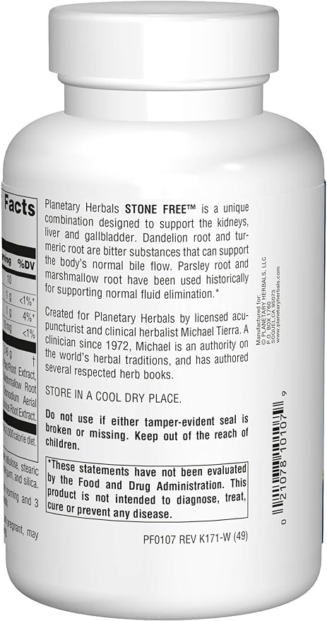 Planetary Herbals Stone Free 820 mg Herbal Support for Kidney and Gallbladder 180 Tablet