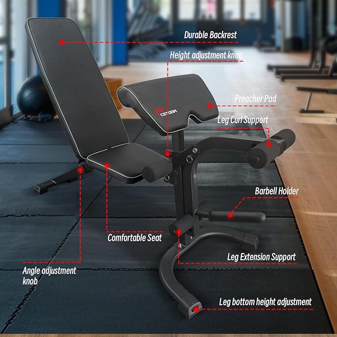 Multi-Functional Adjustable Weight Bench for Full Body Workout
