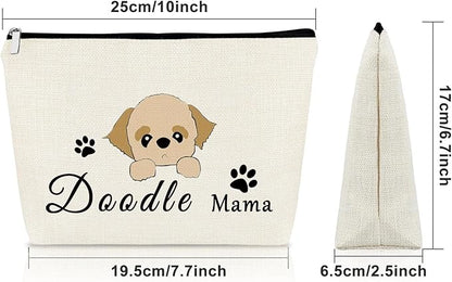 Sazuwu Doodle Mama Dog Lovers Makeup Bag - Gifts for Women, Dog Mom, Mothers Day & Christmas - Travel Pouch