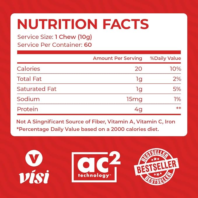 VISI Probita Hydrolyzed Collagen Protein Chews - 60 Chews - Non GMO (Lingonberry)