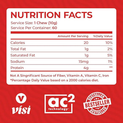 VISI Probita Hydrolyzed Collagen Protein Chews - 60 Chews - Non GMO (Lingonberry)