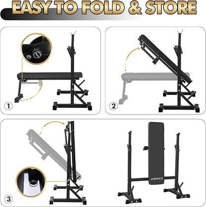 Bench Press, CANPA Olympic Weight Bench with Squat