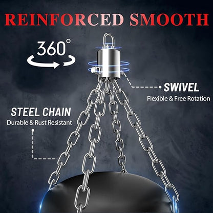 Punching Bag for Adults, 4FT Oxford Heavy Boxing Bag Set, Punching Bag with 12OZ Boxing Gloves, Chains, Hand Wraps, etc. Suitable for MMA Karate Kickboxing Boxing - Unfilled