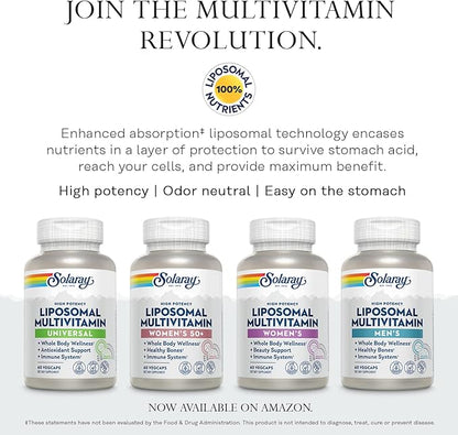 SOLARAY Once Daily High Energy Multivitamin, Iron Free, Immune System and Energy Support, Whole Food and Herb Base Ingredients, Men’s and Women’s Multi Vitamin (30 Servings, 30 VegCaps)