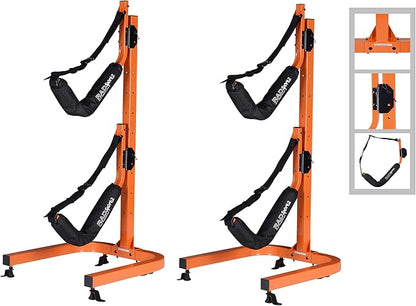RAD Sportz Kayak Storage Rack - Two 73.25-in Freestanding Kayak Stands with Dual Arms and Adjustable Straps - Holds 2 Canoes, SUP, Paddleboards