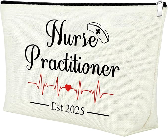 Mxrymvu New Nurse Practitioner Gifts Cosmetic Bag New Nurse Graduation Gifts for Nursing NP Makeup Bag NP Est 2025 Nurse Gifts Nursing Graduation Gifts Nursing Gifts Travel Makeup Pouch
