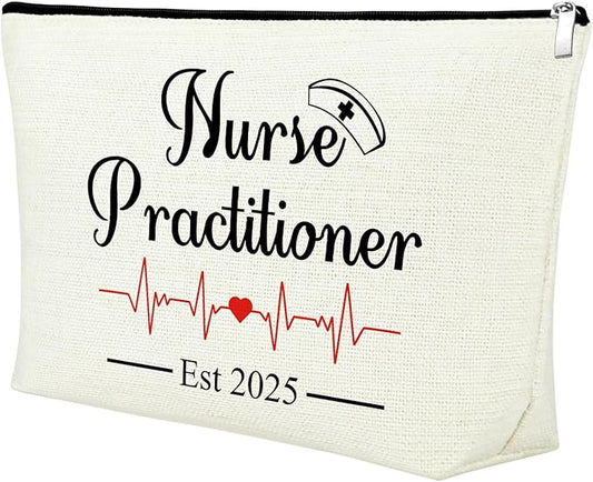 Mxrymvu New Nurse Practitioner Gifts Cosmetic Bag New Nurse Graduation Gifts for Nursing NP Makeup Bag NP Est 2025 Nurse Gifts Nursing Graduation Gifts Nursing Gifts Travel Makeup Pouch