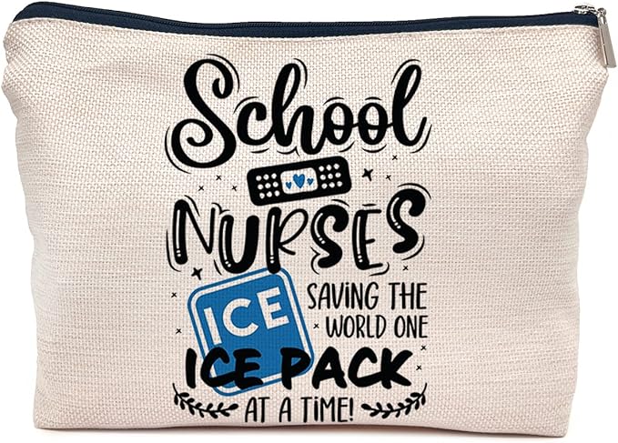 IWXYI School Nurse Makeup Bag - Zipper Pouch Travel Toiletry Gift