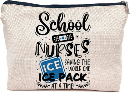 IWXYI School Nurse Makeup Bag - Zipper Pouch Travel Toiletry Gift