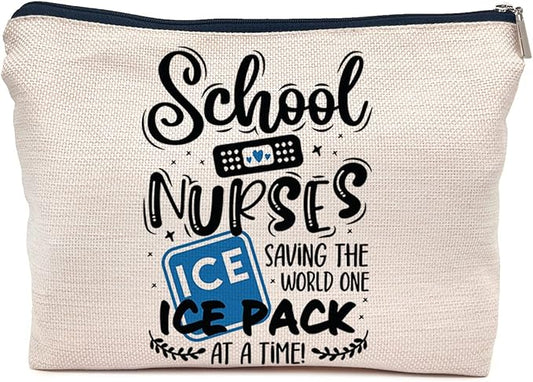 IWXYI School Nurse Makeup Bag - Zipper Pouch Travel Toiletry Gift