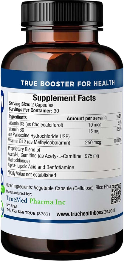 Neuropathy Support Neuro and Nerve Health Supplement with Vitamin D3, B6, B12, Acetyl-L-Carnitine, Alpha-Lipoic Acid, and Benfotiamine Supports Feet Nerve Function 60 Vegetable Capsules