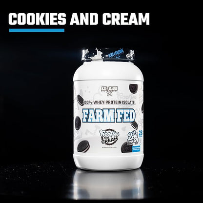 Axe & Sledge Supplements Farm Fed 100% Whey Protein Isolate with Digestive Enzymes (Cookies & Cream V2)
