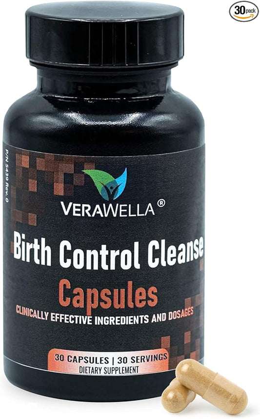 Birth Control Cleanse, Fertility Support & Hormone Balance for Women with Folic Acid, Vitamin C, Vitamin E, Iodine, Potassium, and Chasteberry Extract, 30 Capsules