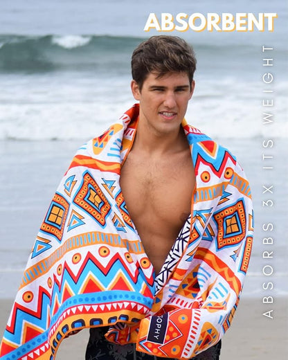 ECCOSOPHY Microfiber Beach Towel - Sand Free Towels 71x35 in