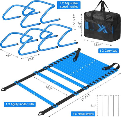 Speed and Agility Training Equipment: 5 Adjustable Agility 20ft Agility