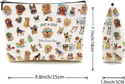 Dog Makeup Bag, Dog Lover Gifts for Girls Women, Funny Cosmetic Bag Christmas Gifts for Her, Sister, Daughter, Women