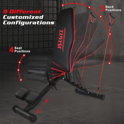 Adjustable Weight Bench Foldable 660 Lb 3 Sec