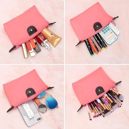 HAOGUAGUA Upgrade 5PCS Cute Small Makeup Bags for Purse, Waterproof Mini Zipper Cosmetic Bags, Luggage Accessories for Travel (5PCS Style 4)
