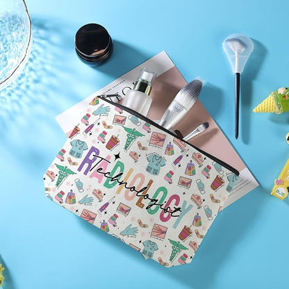 Radiology Technologist Gifts Rad Tech Makeup Bag Cosmetic Bag X-ray Tech Gift Radiologic Technologist Gift Nurse Day Birthday Appreciation Gifts for Women Radiologist Technician Makeup Zipper Pouch