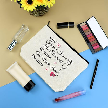 Doctor Gifts Doctor Makeup Bag for Women Doctor Thank You Appreciation Gifts Inspirational Gift for Doctor Cosmetic Bag Medical Graduation Gifts Retirement Birthday Gift for Doctor Travel Toiletry Bag