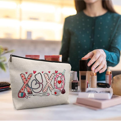 Pink XOXO Nurse Makeup Cosmetic Bags - Gifts for Nurses