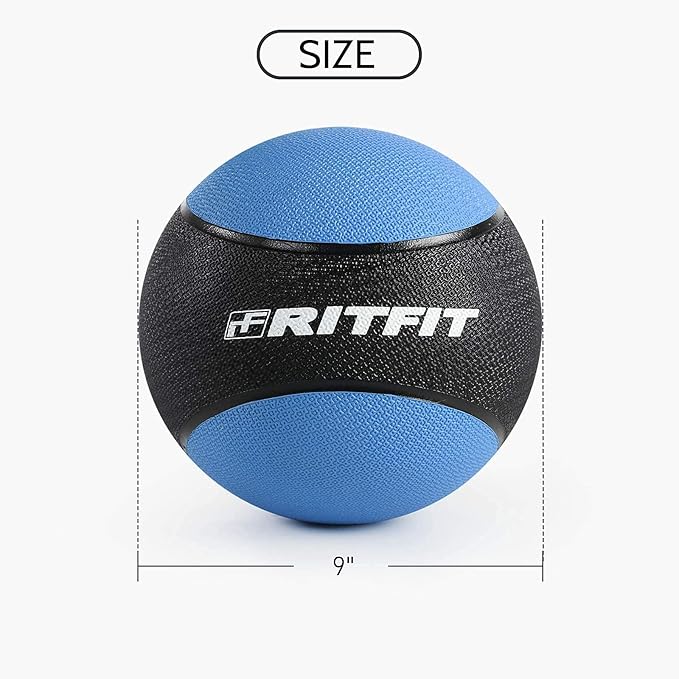 RitFit Weighted Medicine Ball - Non-Slip Rubber Shell