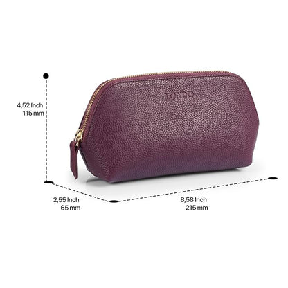 Genuine Leather Makeup Bag Cosmetic Pouch Travel Organizer Toiletry Clutch