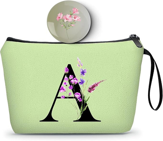 SEAMOON Maid of Honor Friendship Birthday Gifts for Women Her Aunt Sister Bridesmaid Coworkers Bride Personalized Makeup Cosmetic bag with Mirror Mothers Day Christmas Graduation A