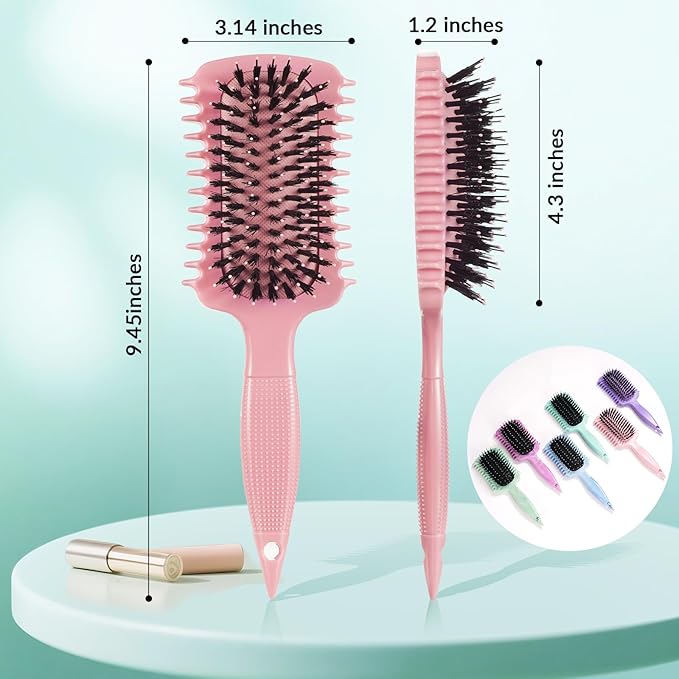 Curl Defining Brush, Volume Curly Hair Brush Products for Effortlessly Detangling Shaping and Styling Women's Men's Curls on All Wet or Dry Hair Types, Reduces Frizz (Pink 1PC)
