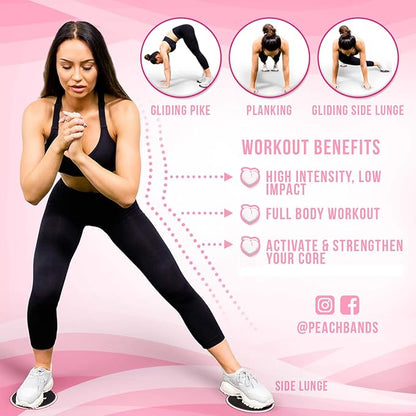 Peach Bands Core Sliders Fitness - Dual Sided
