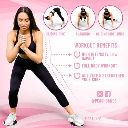 Peach Bands Core Sliders Fitness - Dual Sided