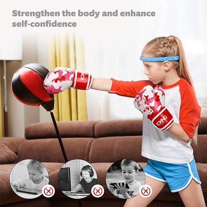 Kids Boxing Gloves, Boxing Gloves for Children 3-9 Youth Boys Girls Toddler PU Cartoon Sparring Training Boxing Gloves for Punching Bag, Kickboxing, Muay Thai, MMA