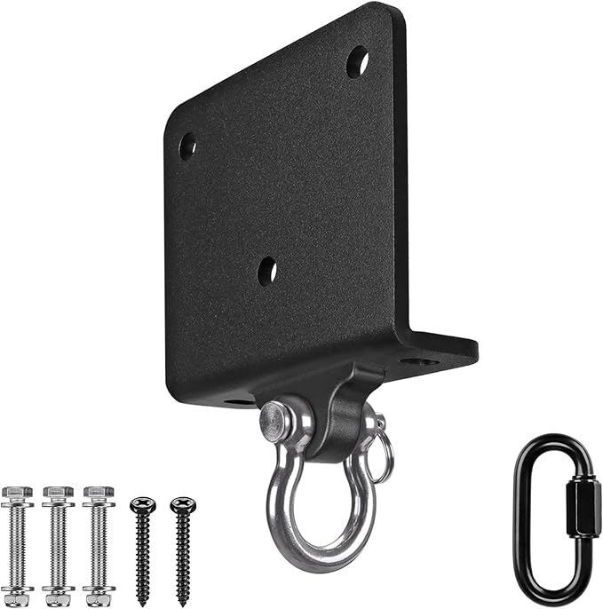 Kipika Punching Bag Hanger - Heavy Bracket 180° Swivel I-Beam Mount with Ceiling Installation Thick Hardware, Hooks for Boxing, Aerial Yoga, and Home Gym