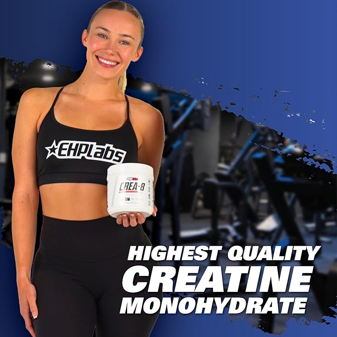 EHP Labs CREA-8 Micronized Creatine Monohydrate Powder - Creatine Powder for Muscle Growth, Increased Strength, Enhanced Energy Output and Improved Performance, Unflavored - 100 Servings (500g)