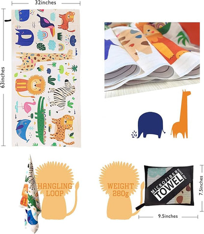 Beach Towel - Microfiber Beach Towels(63" x 32" 1Pcs) -