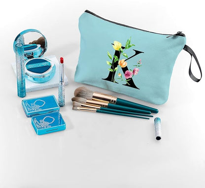 SEAMOON Birthday Thank You Appreciation Monogrammed Gifts for Mom Aunt Teacher Sister Friend Coworkers Bride Bridesmaid Makeup Cosmetic Bag with Mirror Mothers Day Christmas Graduation K