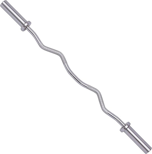 Signature Fitness Standard Olympic Super Curl Barbell Curl 48 inch