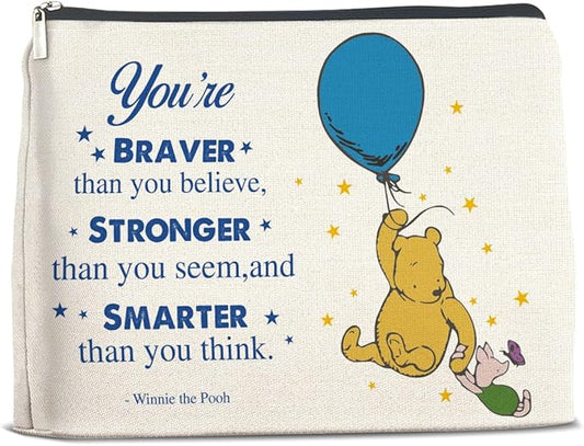 YeleY Friendship Inspirational Winnie the Pooh for Women Winnie the Pooh Cosmetic Makeup Bag for Teens Women Friends Sisters Daughter