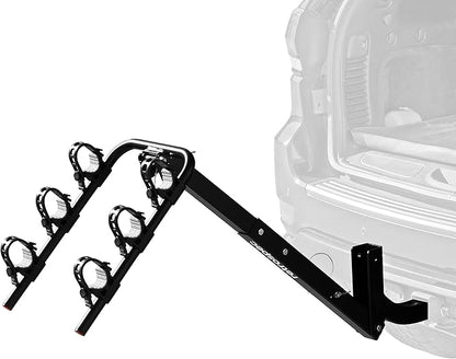 Retrospec Lenox 2-5 - Bike Hitch Rack for Cars, Trucks, SUVs with 2” Hitch | Foldable Steel Frame with Anti-Rattle Adapter, Tie Down Cradles and Straps - Fits Most Frames