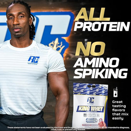 Ronnie Coleman Signature Series King Whey, Leading Whey Protein with Added Whey Isolate (10lb, Strawberry Cheesecake)