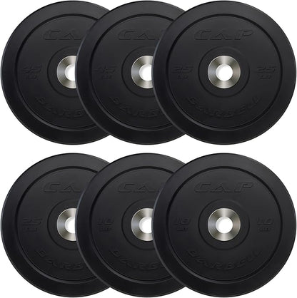CAP Barbell 2-Inch Olympic Bumper Plate Weight Set 100-370 lbs