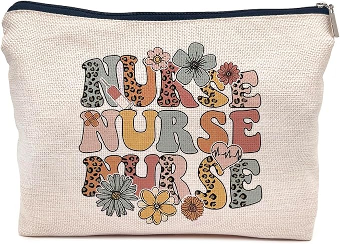 IWXYI Nurse Makeup Bag, Zipper Pouch Travel Toiletry for Women, Appreciation Gift, Nursing Week, Graduate Gifts