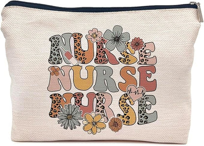 IWXYI Nurse Makeup Bag, Zipper Pouch Travel Toiletry for Women, Appreciation Gift, Nursing Week, Graduate Gifts