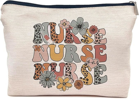 IWXYI Nurse Makeup Bag, Zipper Pouch Travel Toiletry for Women, Appreciation Gift, Nursing Week, Graduate Gifts